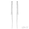 27675 SILVER RHINESTONE THREE LINE TASSEL EARRINGS