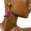 27826 SMALL  PURPLE  WITCH HAT EARRINGS