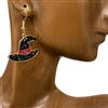 27826BK  SMALL BLACK  WITCH HAT EARRINGS