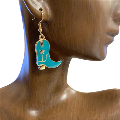 27873 COW GIRL BOOT EARRINGS