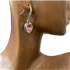 27883 DANGLE PINK SILVER HEART EARRINGS