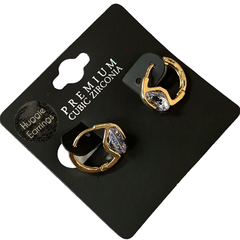 27901  ROUND CENTERED CUBIC ZIRCONIA  EARRINGS