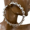 27904 '' 60'' LARGE RHINESTONE HOOP EARRINGS