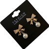 28061 CZ BOW & PEARL STUDS EARRINGS