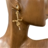 28082 CURSIVE  FAITH CROSS SMALL EARRINGS