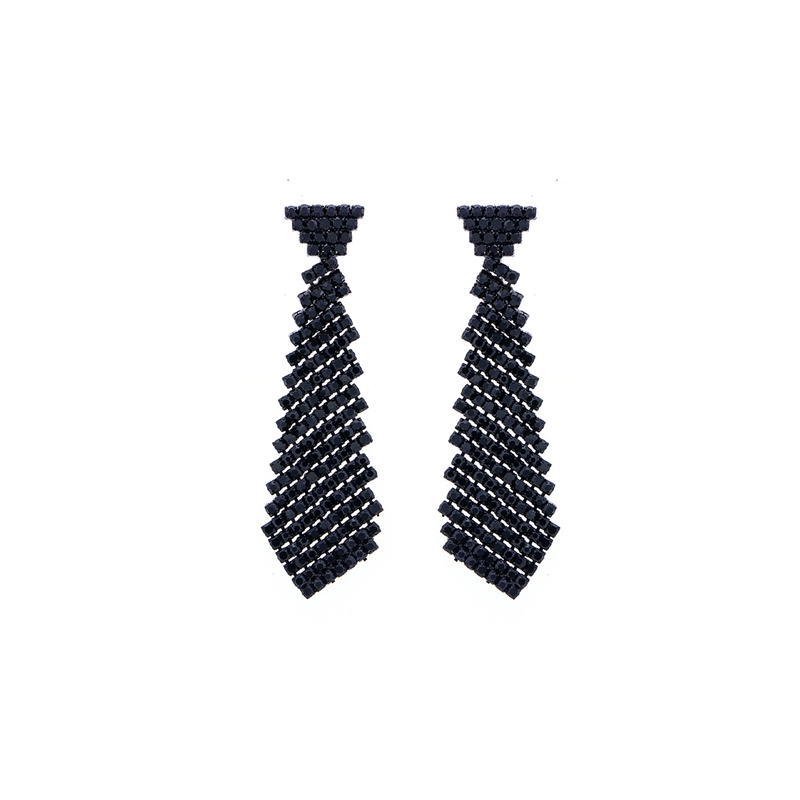 28158 RHINESTONE NECKTIE EARRINGS