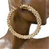 28201 ''60'' PEARL & RHINESTONE HOOP EARRINGS