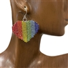 28210 MULTI COLOR RHINESTONE HEART EARRINGS