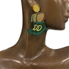 28232 GREEN BOOTS ACRYLIC EARRINGS