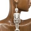 28240 WHITE  SKELETON SKULL ACRYLIC EARRINGS