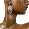 28280SV  SILVER  RHINESTONE SKULL EARRINGS