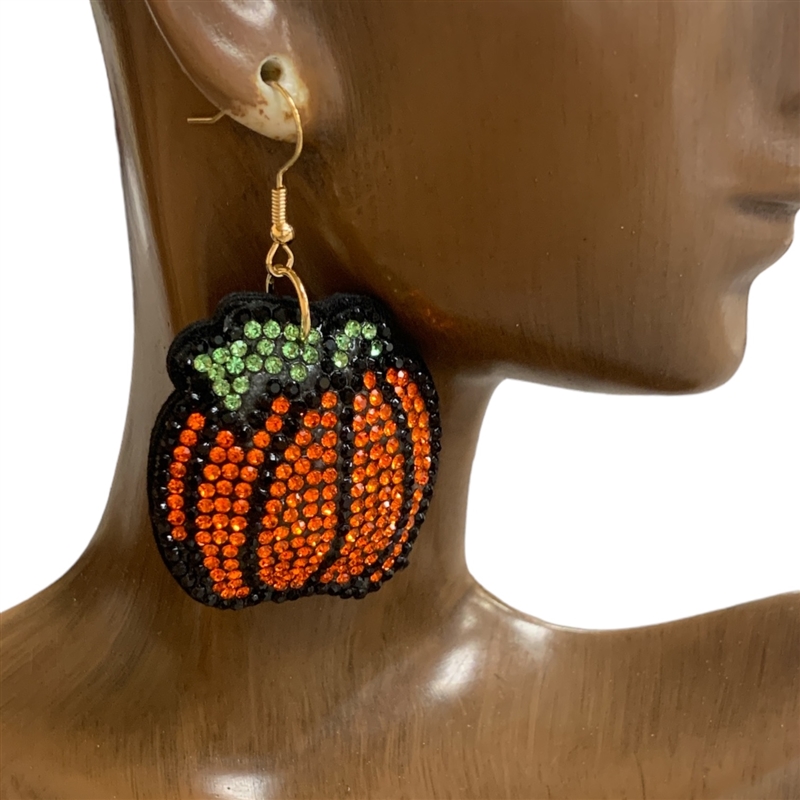 28304 RHINESTONE PUMPKIN EARRINGS