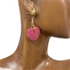 28334 RHINESTONE PINK HEART EARRINGS