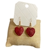 28334R    RHINESTONE RED HEART EARRINGS
