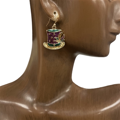 28341 MULTI COLOR HAT EARRINGS