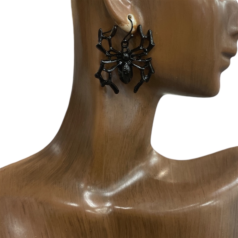 28347 BLACK SPIDER EARRINGS