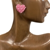 28368 PINK HEART & PEARL EARRINGS