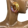 28412 MULTI COLOR ACRYLIC HOOP EARRINGS