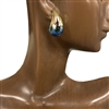 28475B BLUE GOLD TEARDROP EARRINGS