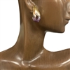 28475P PURPLE GOLD TEARDROP EARRINGS