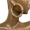 28539 SNAKECHAIN AND RHINESTONE HOOP EARRINGS