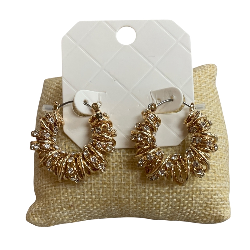 28540 RHINESTONE CIRCLES HOOP EARRINGS