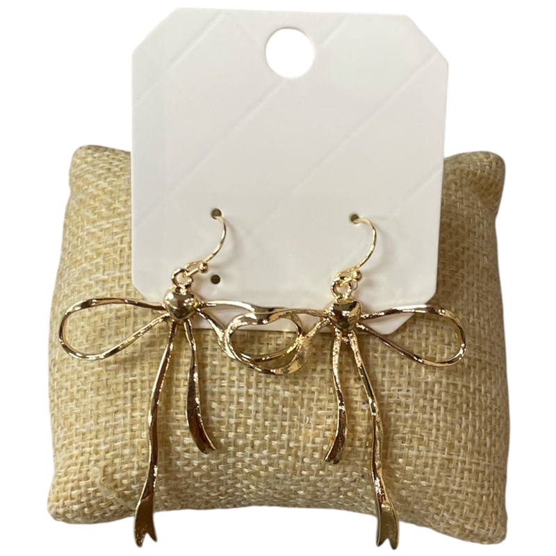 28604 TEXTURED BOW EARRINGS