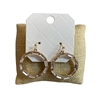28643 CLEAR BAGUETTE GOLD CIRCLE DANGLE EARRINGS