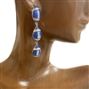 28725B  BLUE  FOOTBALL EARRINGS