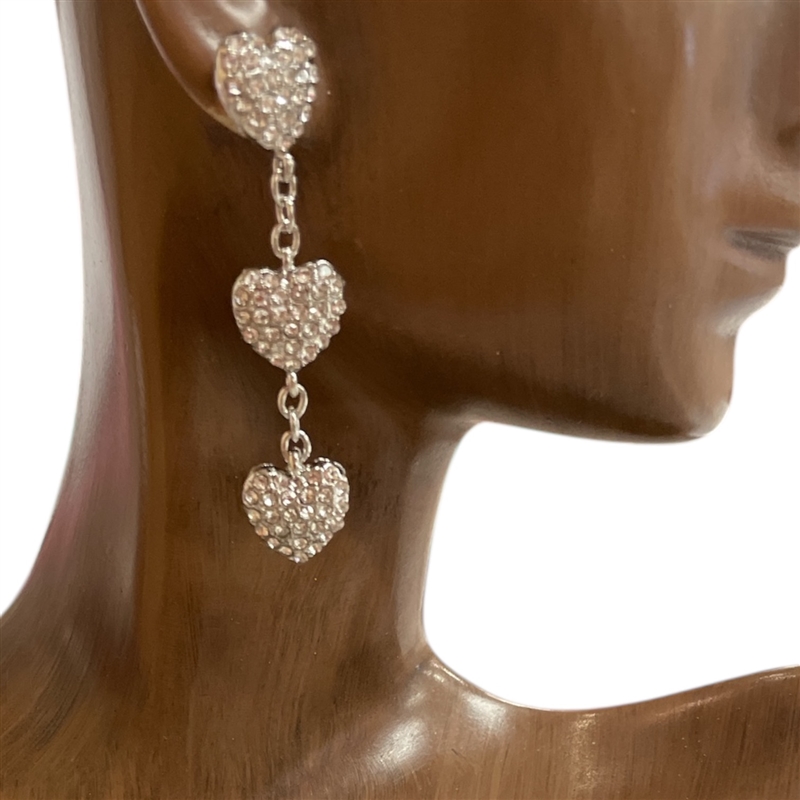 28778 RHINESTONE HEART EARRINGS