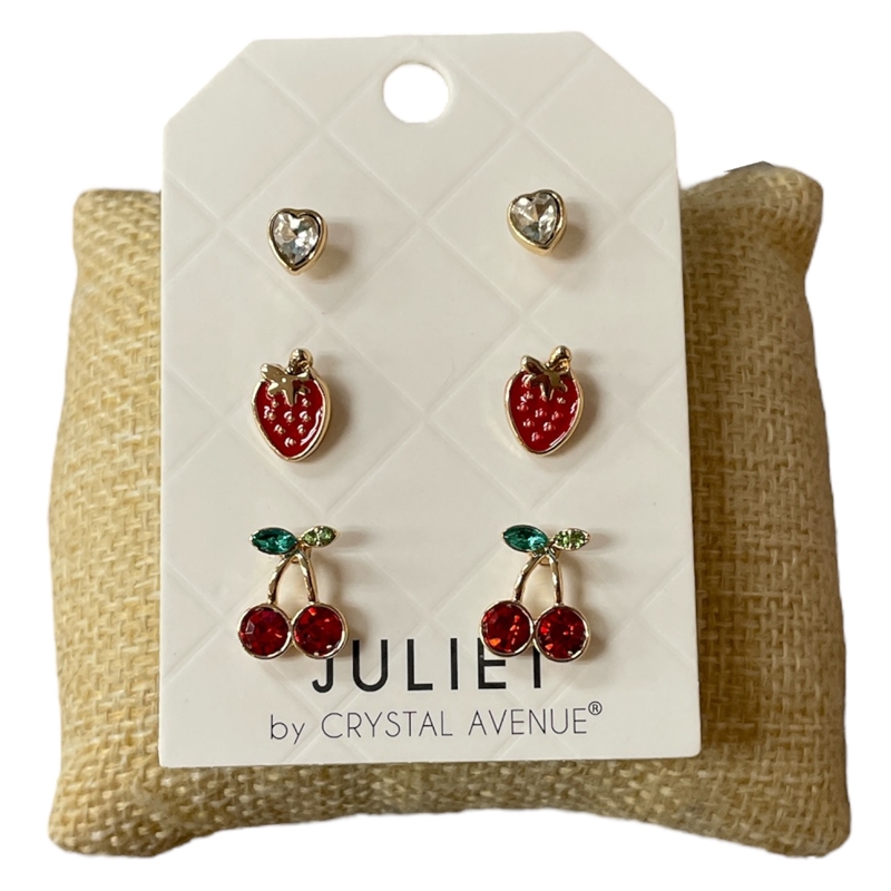 28887 SMALL BERRIES 3PC SET STUD EARRINGS
