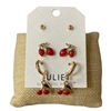 28889  STRAWBERRY & CHERRY 3PC SET EARRINGS