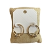 28919 TWO TONE BEADED SMALL HOOP EARRINGS