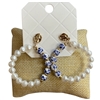 28970 CERAMIC & PEARL HOOP EARRINGS