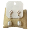 28988 GOLD PEARL DROP STUD EARRINGS