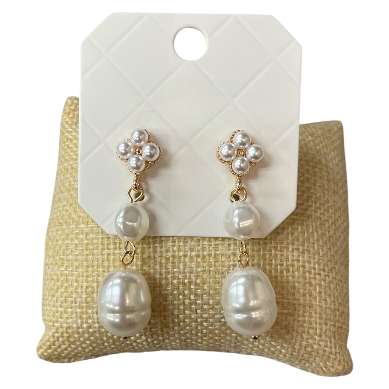 28988 GOLD PEARL DROP STUD EARRINGS