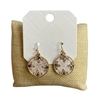 29016 WHITE RHINESTONE FLOWERS ROUND POST EARRINGS