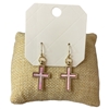 29021 PINK AB CROSS EARRINGS