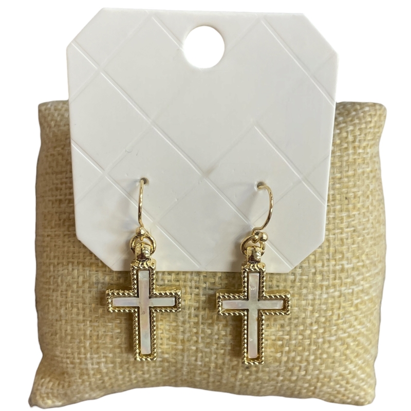 29021-1 DANGLE CROSS EARRINGS