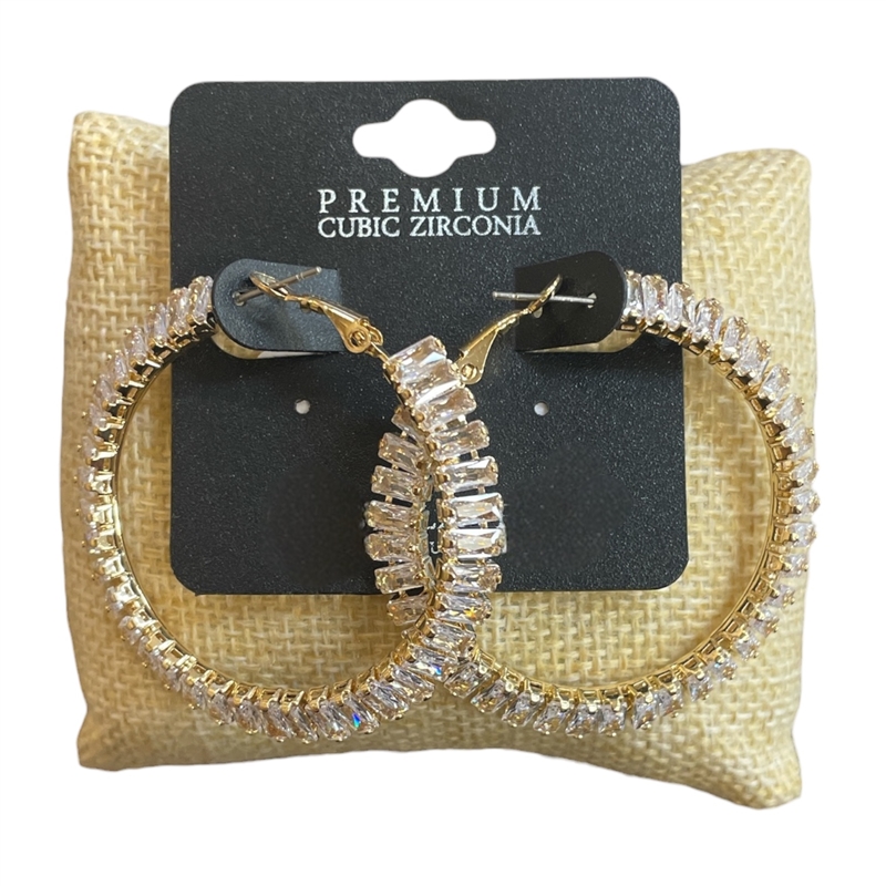 29035-35 RHINESTONE HOOP EARRINGS