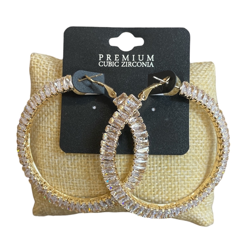 29035-45 RHINESTONE HOOP EARRINGS