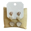 29038 3 PEARL HEARTS STUD EARRINGS