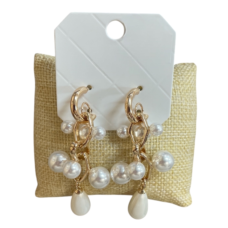 29041 PEARL DROP HOOP EARRINGS