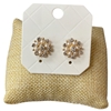 29043 PEARL & RHINESTONE SMALL GOLD FLOWER STUD EARRINGS
