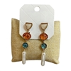 29045 STONE & LONG PEARL DROP EARRINGS