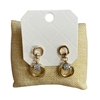 29063 GOLD U LINK RHINESTONE SMALL STUD EARRINGS