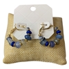 29074 ACRYLIC MULTI BEADED SMALL GOLD HOOP EARRINGS