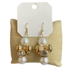 29086 PEARLS WITH RHINESTONE DANGLE EARRINGS
