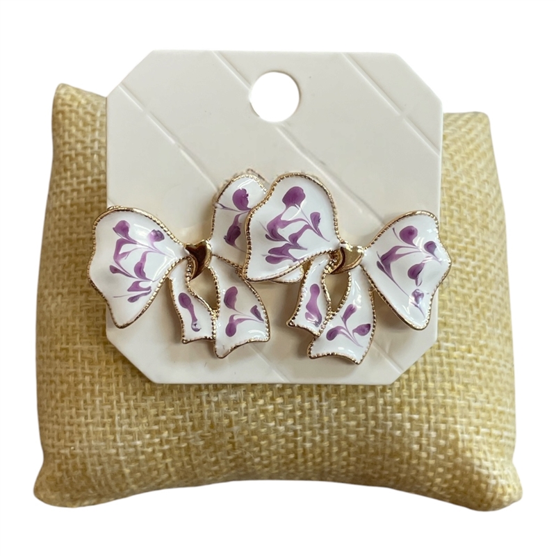 29093 FLORAL BOW STUD EARRINGS