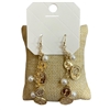 29096 COIN AND PEARL CLUSTER GOLD DANGLE EARRINGS